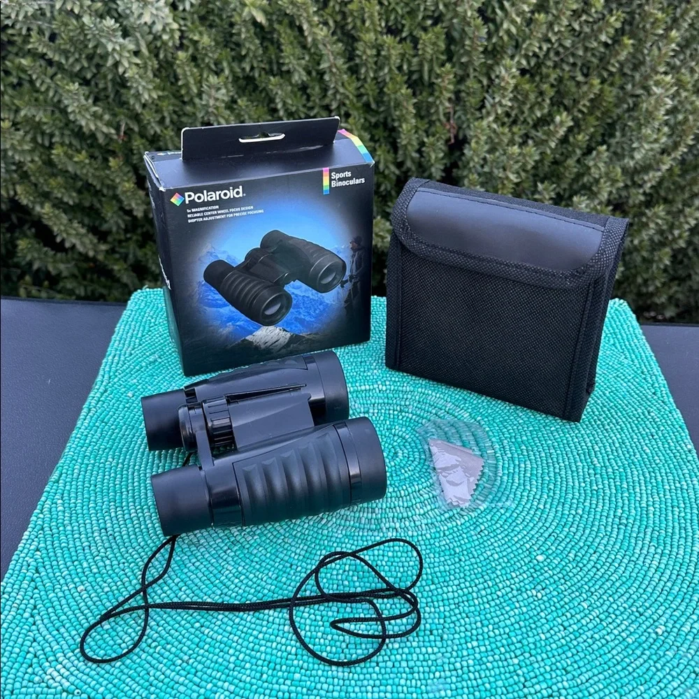 Polaroid Black Sports Binoculars with Blue Accents